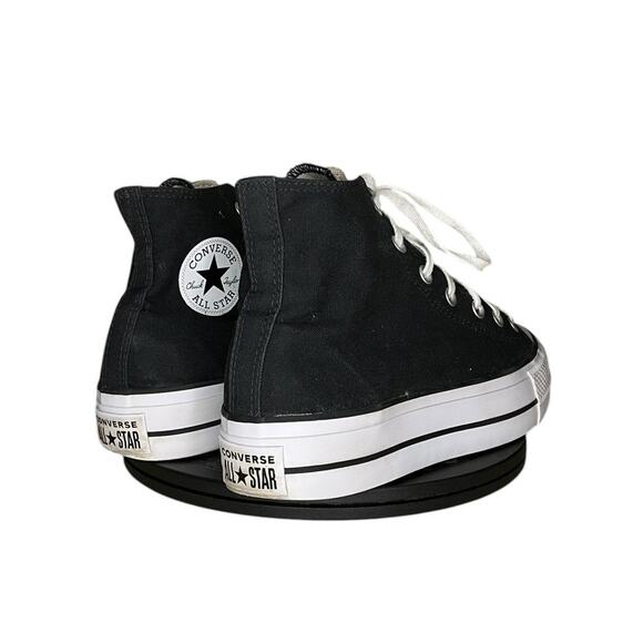 Womens Converse All Star Lift Platform Classic Sneakers Size 9 Black White - Picture 4 of 6